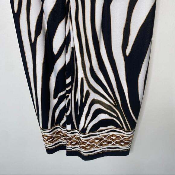 Vintage 90s y2k Cache Animal Zebra Print Sleeveless V-neck Mob Wife Mini Dress 4 - Picture 4 of 12
